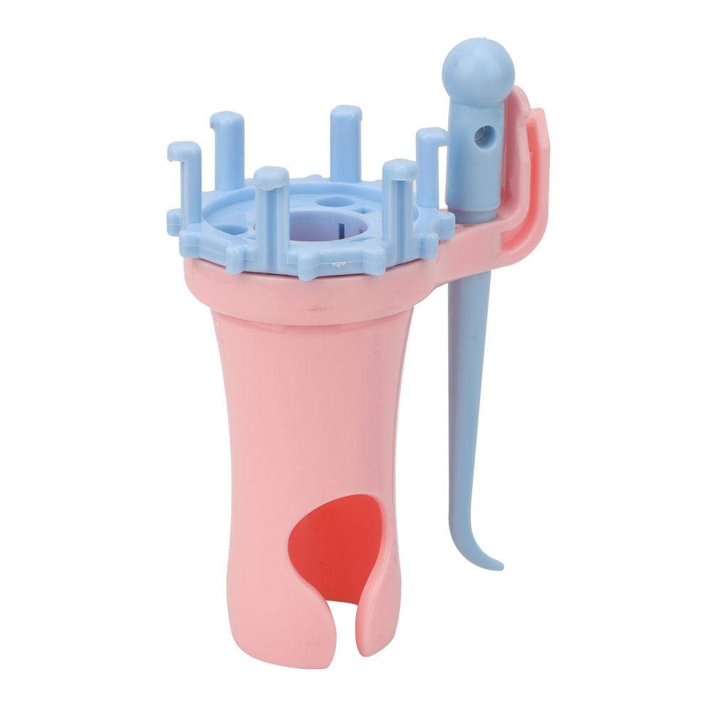 Pssopp Complete Plastic Spool Loom Set for Easy DIY Braided Rope Making and Knitting Weaving Crafts, Braided Rope Maker Kit with Yarn for Beginners