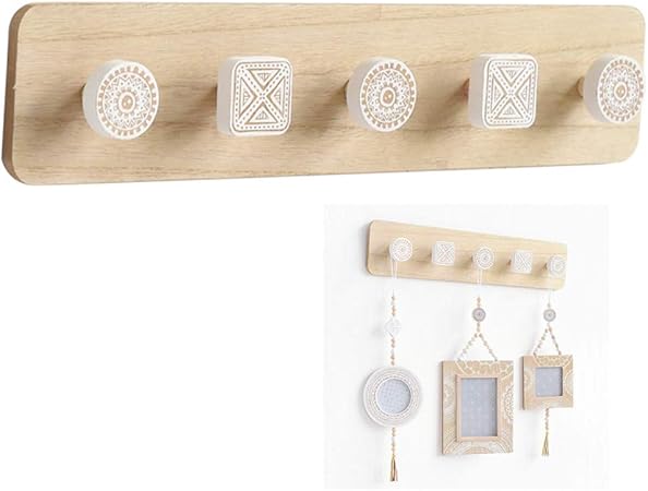 Ysoom – Perchero de madera, montaje en pared natural, para ...