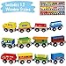 Pidoko Kids Wooden Train Set - 12 Pcs Engines Cars - Compatible with Thomas Train Set Tracks and Major Brands - Perfect Toy for Boys and Girls