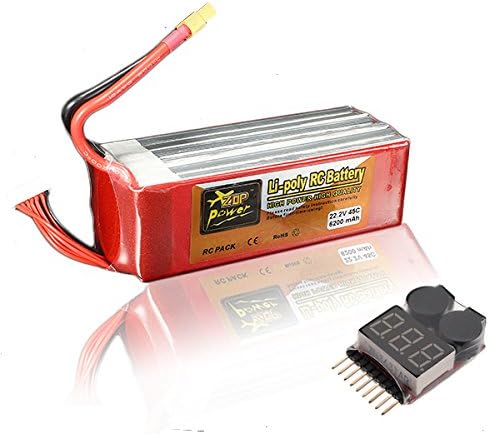 MAUBHYA ZOP Power 22.2V 6200mAh 6S 45C Lipo Battery XT60 Plug With Battery Alarm