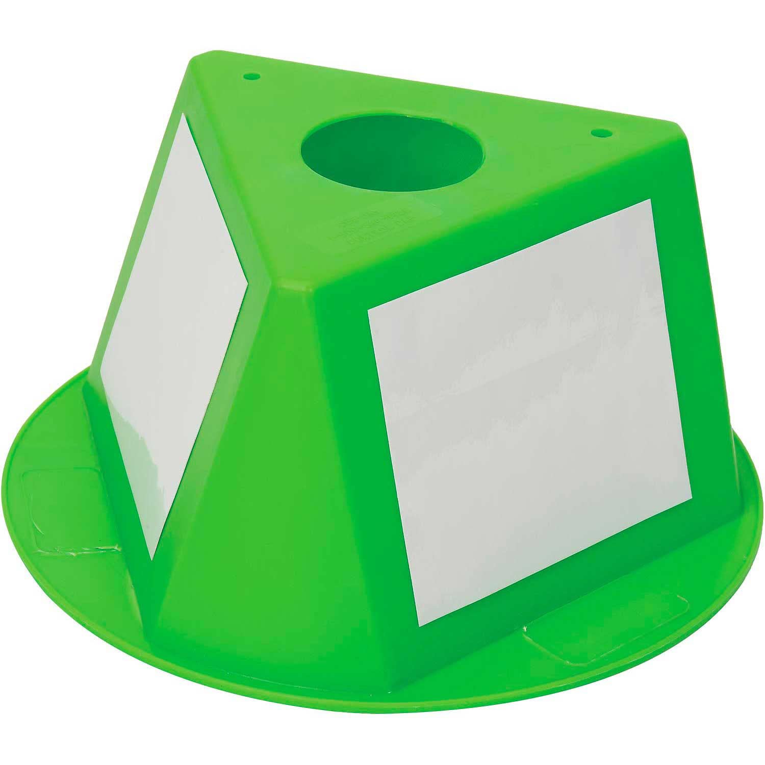 Photo 1 of ***ONLY ONE*** Global Industrial Inventory Control Cone W/Dry Erase Decals, 10" L x 10" W x 5" H, Lime, Lot of 5