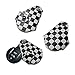 iJDMTOY (1 Black White Checkered Pattern Real Leather Key Fob Cover Holder for 2008-up Mini Cooper R55 R56 R57 R58 R59 R60 R61 F55 F56