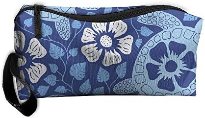 LogicPor Sea Tortoise Floral Portable Zipper Makeup Bag Travel Cosmetic Pouch Toiletries Bag Storage Bag Organize Stationery Pencil Holder Coin Purse Medicine Kit Bag