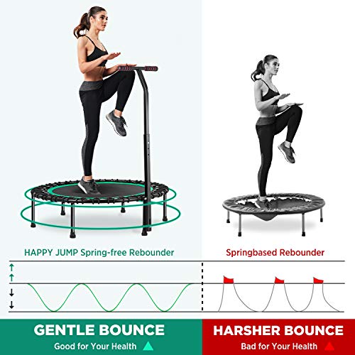 HOMEOW 40" Mini Trampoline Bungee Rebounder for Adults 440lbs with