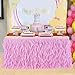 Leegleri 6ft Pink Tutu Table Skirt Tulle Curly Willow Table Skirt for Rectangle&Round Tables,Tutu Ruffle Tablecloth for Princess Girls 1st Baby Girl Birthday Party,Baby Shower Decoration,Gender Reveal
