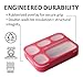 Bento Lunch Box and Snack Container Set for Kids Women | Small & Large Leakproof Boxes for Work School Daycare | Divided Portion Containers for Girls Teens Toddlers, Large and MINI, Pink 2 pack
