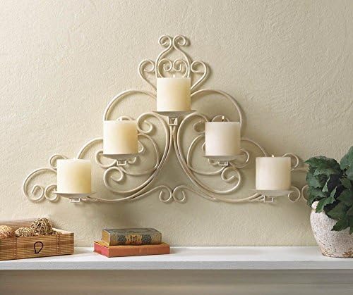(Ivory) Large Sconce Candleholder Wall Decor