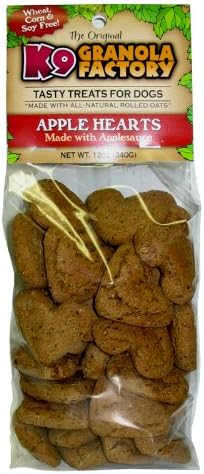 K9 Granola Factory Mini Low Fat Apple Hearts, 12 Ounces Each, Healthy Gluten-Free Cookies for Dogs
