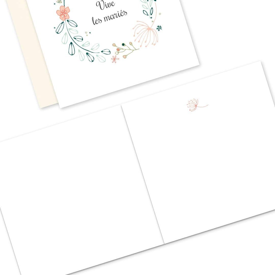 Cartes Et Papier Cartonne Fournitures De Bureau Lot De 8 Cartes De Felicitations Mariage Avec 8 Enveloppes Format 14x14 Cm Interieur Vierge Pour Ecrire Design Original Et Elegant Popcarte Anemone Estiloss Com