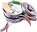 Camping Cookware Mess Kit Outdoors Bug Out Bag & Backpacking Gear Hiking Cookset , Cooking Equipment - Compact, Lightweight Hard Anodized Pot & Pan, Bowls, Folding Spork, Fork, Nylon Bag, 11 Piece