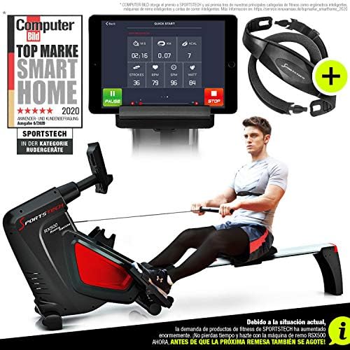 Sportstech RSX500 Máquina de Remo, Smartphone Control, App Fitness ...