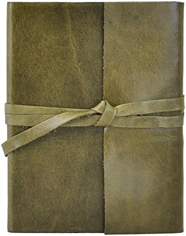 Islander Soft Leather 5 x 7 Journal in Olive Green Features Wrap Closure - Handmade in the U.S.A.