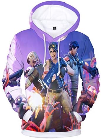 JIEFEIZHL Younth Girl Boy 3D Game Printed Sports Sweatshirt with Pockets