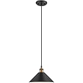 Aspen Creative 61182-45-1 Adjustable 1 Light Indoor Pendant, Matte Black & Matte White 2 Tone Finish, 10-5/8"W x 4-1/4"H