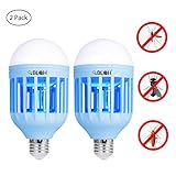 BLQH [2 packs] Bug Zapper Light Bulb,Insect Killer,Mosquito Zapper,Fly Killer,Mosquito Zapper LED Lamp,Electronic Insect Catcher Trap for Indoor Outdoor Home Garden Kitchen Backyard Porch Patio