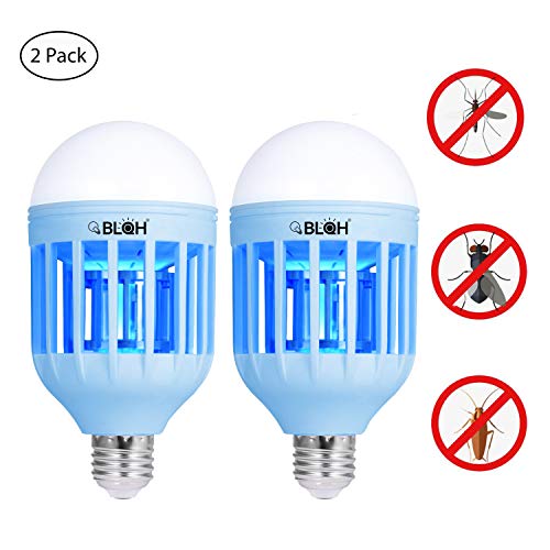 BLQH [2 packs] Bug Zapper Light Bulb,Insect Killer,Mosquito Zapper,Fly Killer,Mosquito Zapper LED Lamp,Electronic Insect Catcher Trap for Indoor Outdoor Home Garden Kitchen Backyard Porch Patio