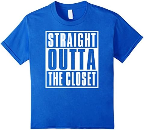 Kids Straight Outta the Closet Pride T-Shirt 10 Royal Blue