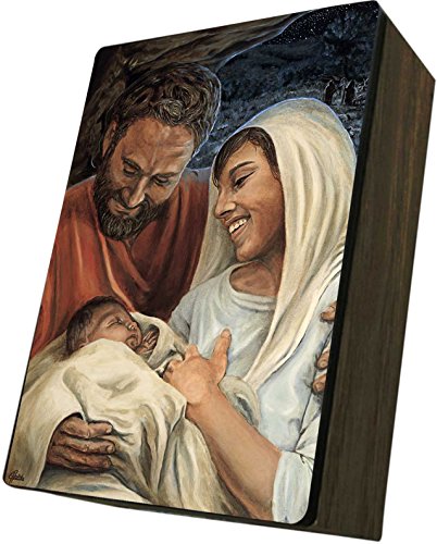 Catholic to the Max|Nativity Jason Jenicke 4x6.5x2.5in Wooden Keepsake Rosary Jewelry Box, Suede Matte