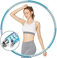 TvvaaFog [Aktuellste Fitness Hoop Exercise Hoop Erwachsene，Reifen Hoop Rostfreier Stahl 8 Abnehmbare Teile,Gewichten...