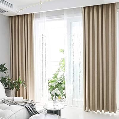 Camel Double Layer Blackout Curtains Blackout Bedroom Thickening