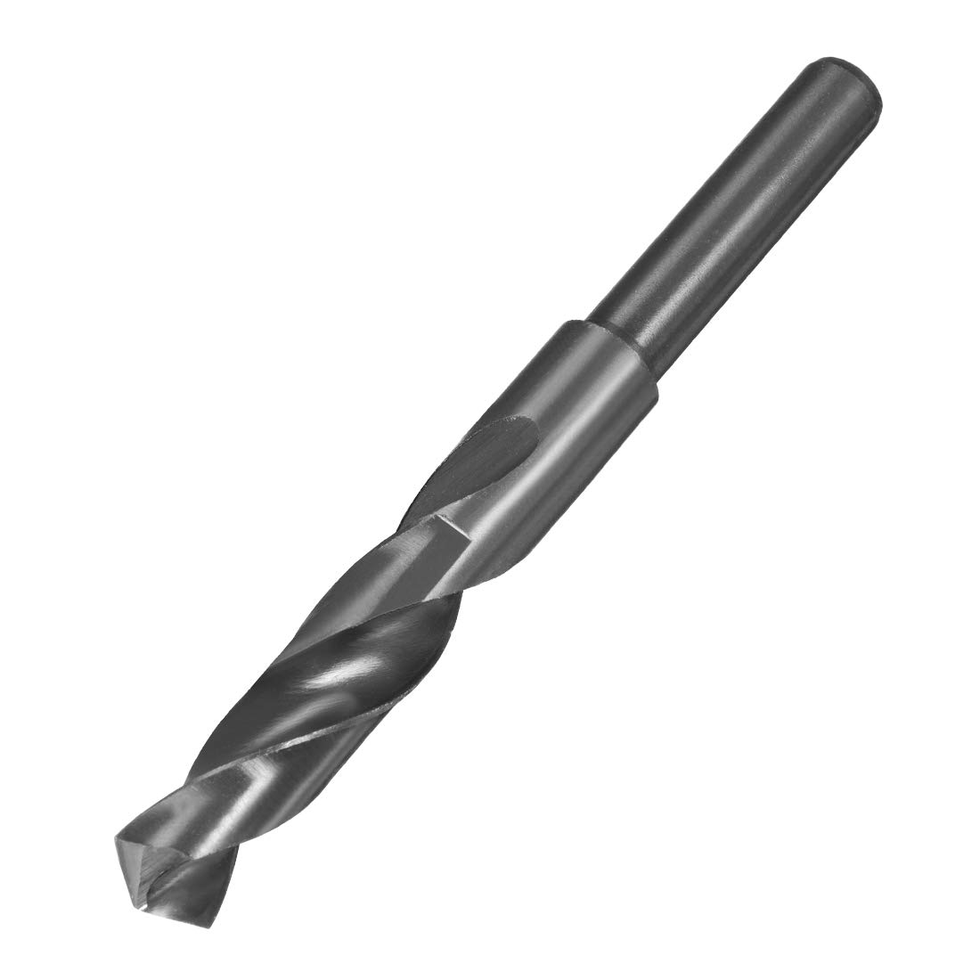 sourcing map Reduced Shank Drill Bit 16.5mm Black Nitride Coated with 1/2 Inch Straight Shank, High Speed Steel HSS 9341 Twist Drill Bit for Stainless Steel Alloy Metal Plastic