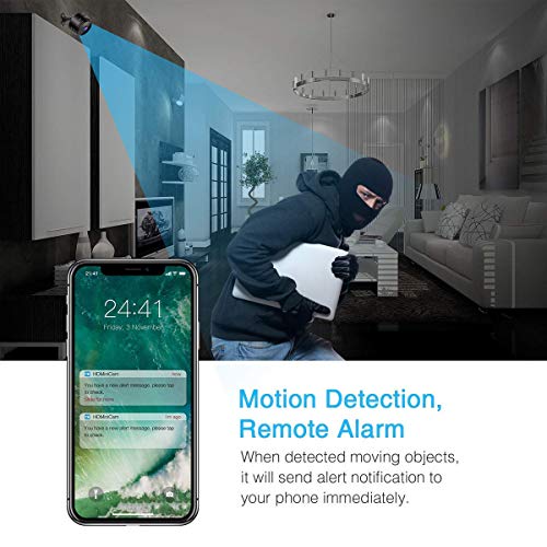 Mini Hidden Camera Spy Cam WiFi Small Wireless Full HD 1080P Video Camera with Night Vision Motion Sensor for iPhone Android Video Detection Security Nanny Surveillance Cam