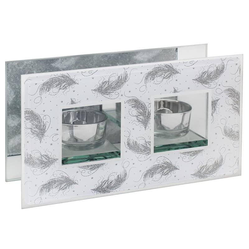 lesser and pavey LP48206 Feather Twin Tea Light Holder | For Adults | Multicolor Accessory