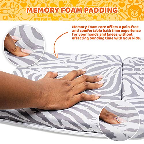 Bath Kneeler and Elbow Rest Set- 24" Extra Long, Bath Kneeling pad with Storage for Baby Bath Accessories, 1.5" Extra Thick Memory Foam, with 6 Strong Suction Cups to Hold arm Rest in Place. - Thumbnail 5