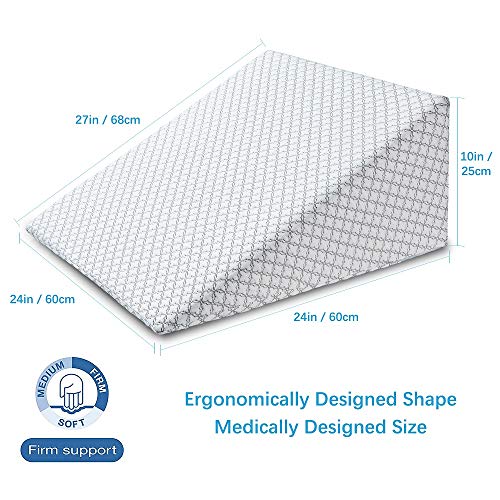 KUNPENG Bed Wedge, Memory Foam Wedge Reading Pillow & Acid Reflux