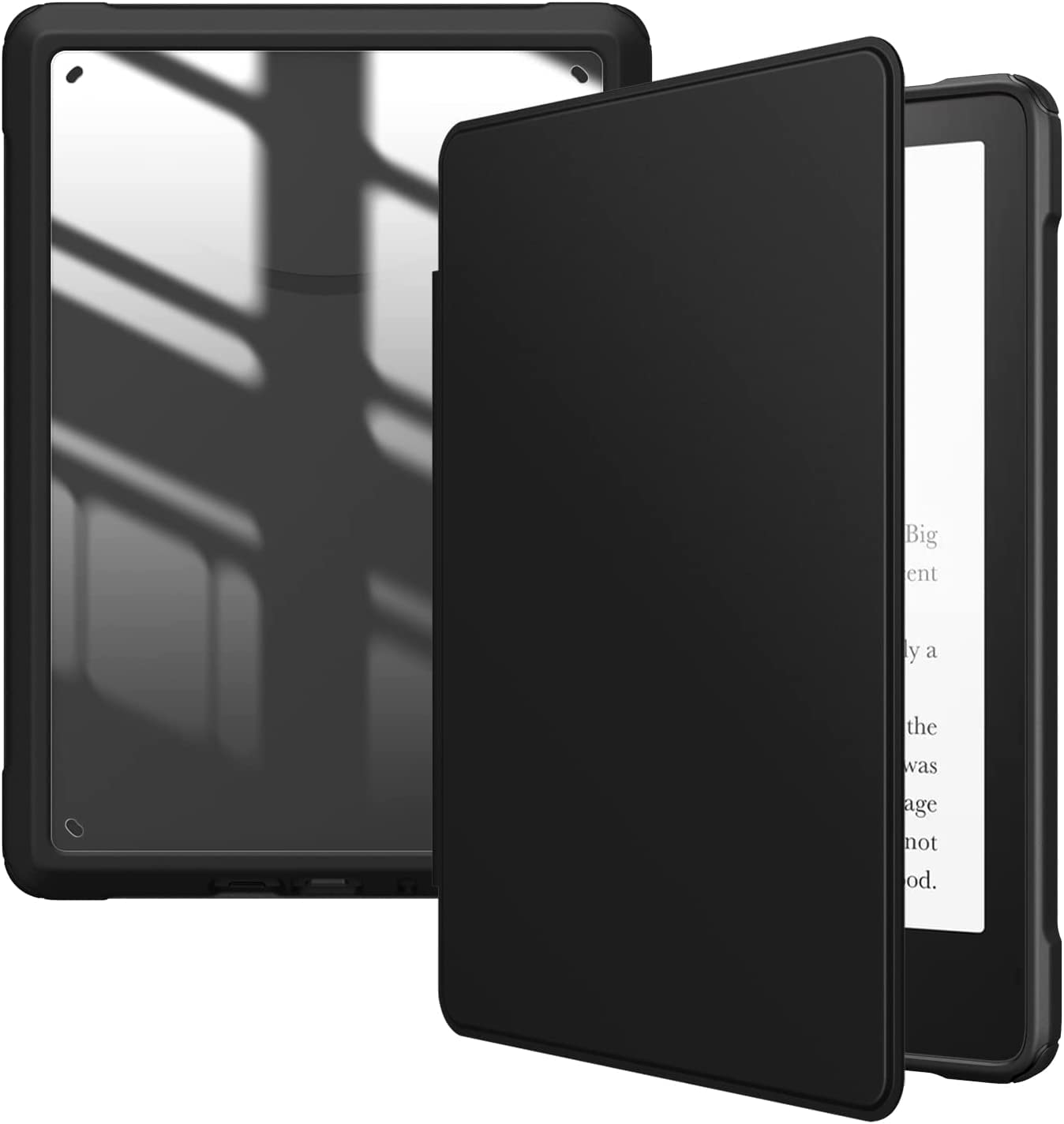 Miimall Leather Case for Kindle Paperwhite 11th Generation 2021, [Auto-Wake/Sleep] [Magnetic Closure] Shookproof Ultra-Thin PU Leather Protective Shell Cover for 6.8" Kindle Paperwhite 11th-Black