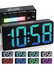 Dynamic RGB Digital Clock- 7"Alarm Clock For
