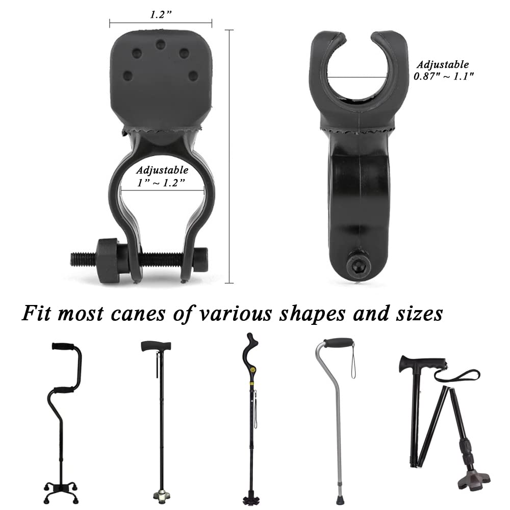 Cane Holder for Drive Rollator, Walker, Wheelchair - Universal Crutches Stick Bracket Accessories, 1.1