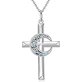 LUHE Cross Necklace for Women Sterling Silver Cross Pendant Necklace Religious Jewelry Christian Gifts