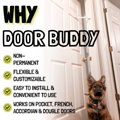 Door Buddy Cat Door Strap for Pets Caramel. Adjustable Dog Proof Door