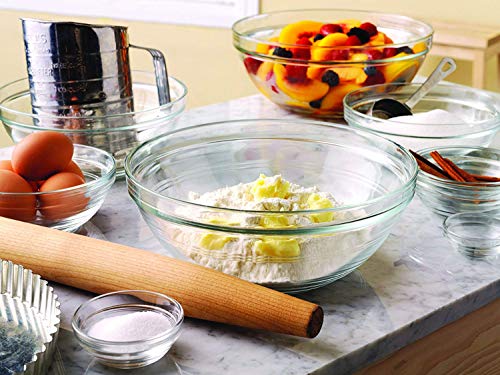 WERTIOO 9 Pcs Glsss Mixing Bowls Stackable Bowl Set with 7 pcs Llid for kitcken