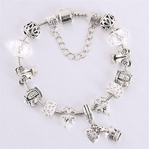 Europe Various Style Jewelry Crown Charm Bracelets &amp; Bangles Violet Glass European Beads Fits Bead Bracelets Antique Bronze Plated