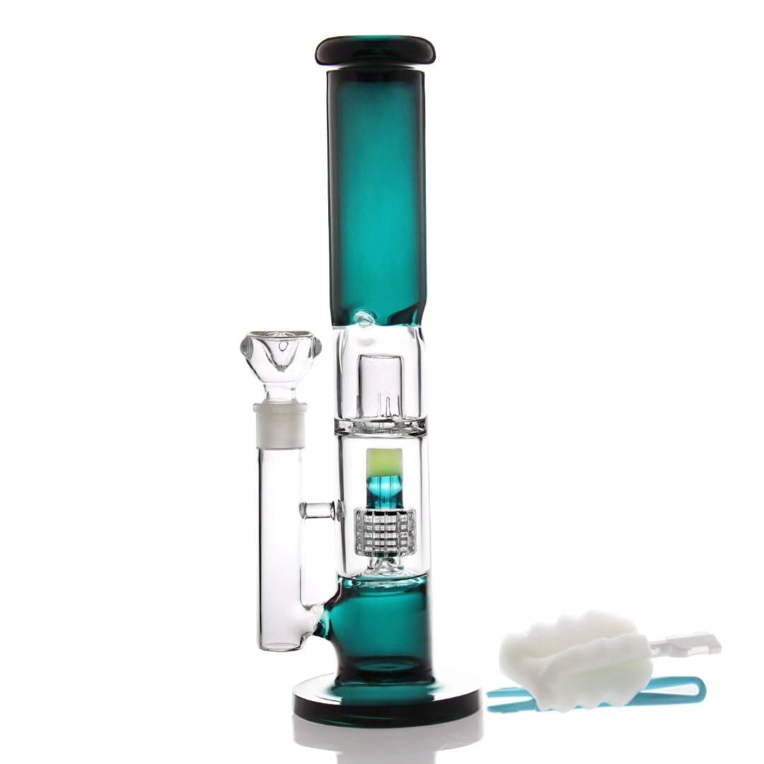 Big Bong Gravity Glass Bong with Tornado percolate,Green Water Bongs with 14.5mm Bong Bowl Height 33cm Weight 800g Glass Pipe for Smoking Hookah Glass Bongs Oil Rig Smoking Pipe (35cm Big Bongs)