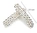 Luxxii - Clear Fancy Rhinestone Crystal Hair Barrette Clip Hair Pin (Pack 2, Silver Tone_B)