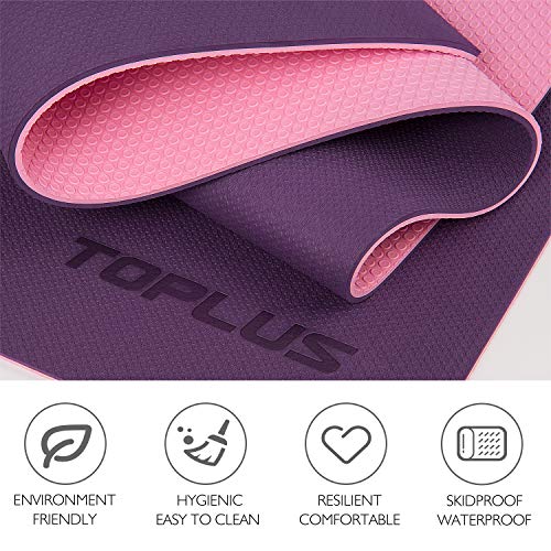 image for TOPLUS Yoga Mat, Upgraded Non-Slip Texture 1/4 inch Pro Yoga Mat TPE E