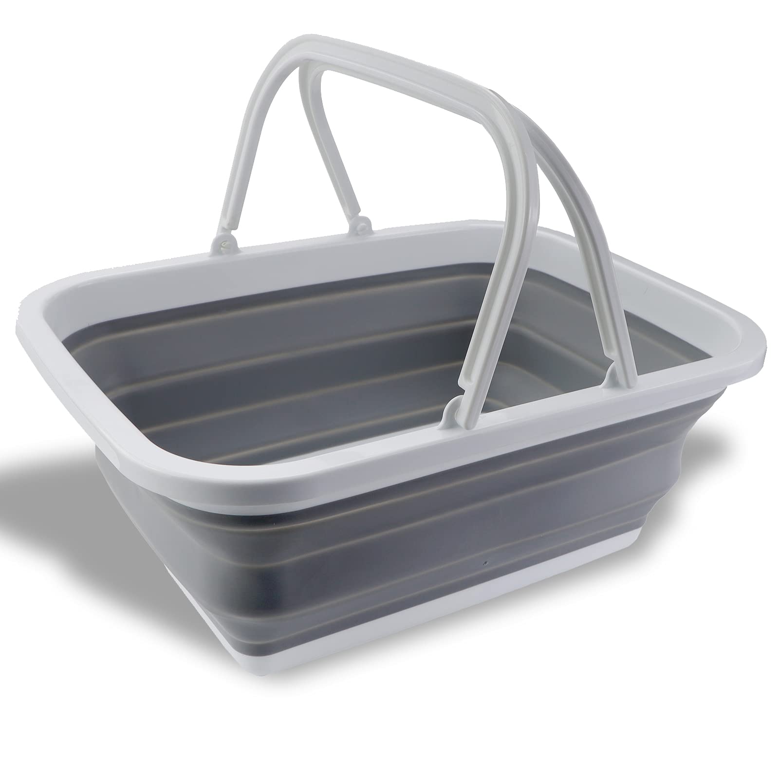 Collapsible Washing Up Bowl, 12L Folding Washing Up Basket with Handles Portable Wash Basin for Outdoor Camping Travel Kitchen and Caravan Space Saving Storage Container