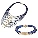 D EXCEED Jewelry Lightweight Handmade Magnet Clasp Multi Layered Rope Bib Necklace Bracelet Set for Women