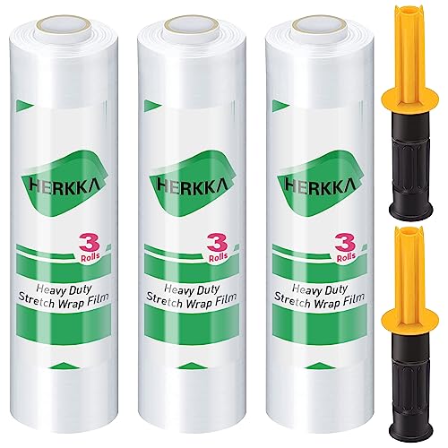 Stretch Film, HERKKA Stretch Wrap with Handles Industrial Strength