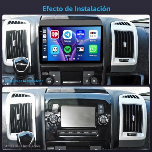 Inefala 4+128G Radio for Fiat Ducato/Citroën Jumper/Peugeot Boxer 2011-2022 Android 15 with 9'' In-Cell Screen with Wireless Carplay and Android Auto Mirror Link Radio FM/RDS GPS WiFi Bluetooth SWC