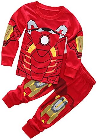 Tuzama Little Boys' Cool Iron Man Printed Shirts &amp; Pants Pajama Sets 4 Y