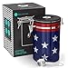 Coffee Gator Coffee Canister Stainless Steel Coffee Container - Fresher Beans and Grounds for Longer - Date-Tracker, CO2-Release Valve and Measuring Scoop