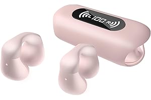 Kinglucky Open Ear Wireless Headphones, Bluetooth Sport Headset Ear Clip Earbuds, Bluetooth 5.3 with Microphone for Noise Call, Air Conduction Wireless Headset for for Running, Cycling, Driving