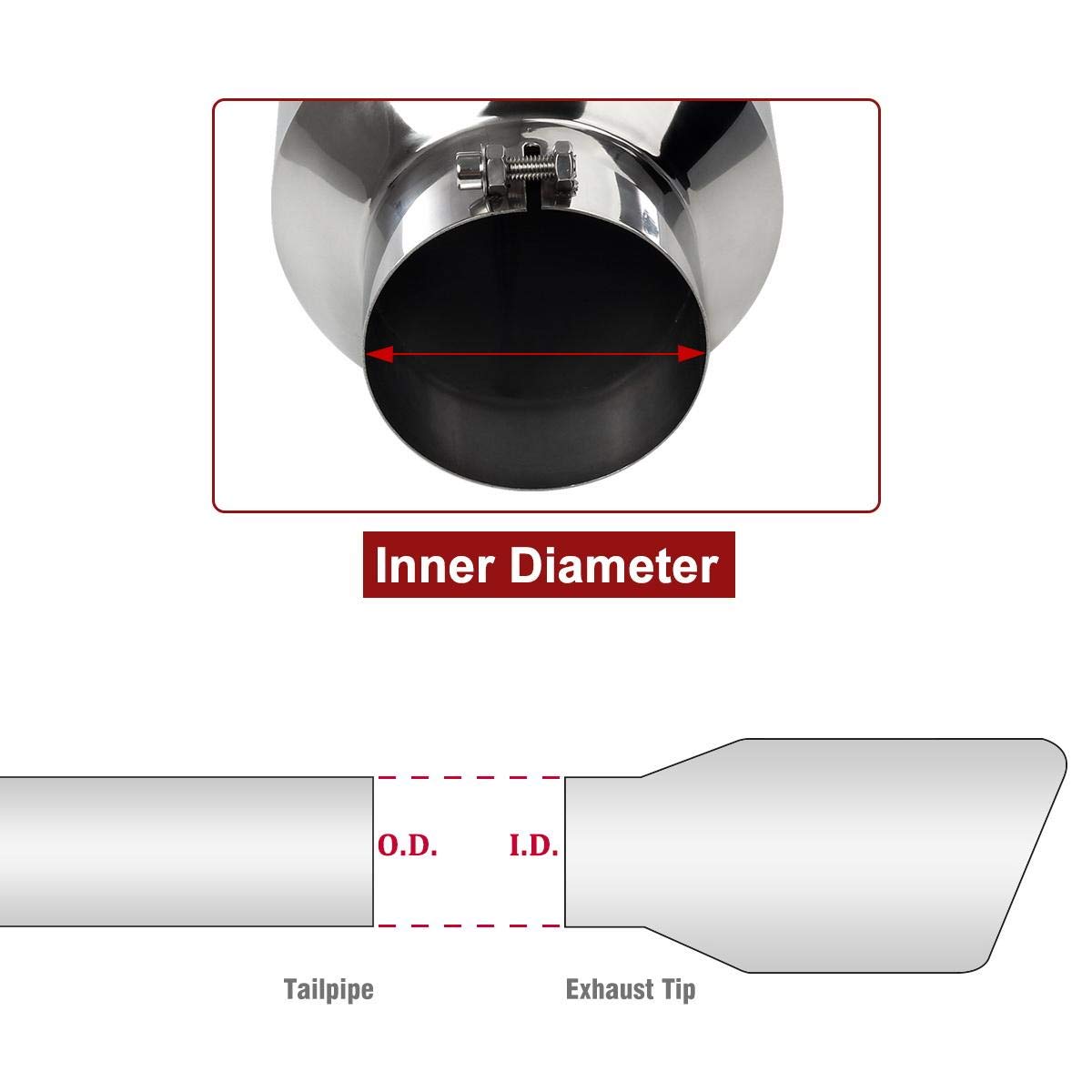 Upower Diesel Exhaust Tip 5 Inch Inlet 6 Outlet 15 Long Tailpipe