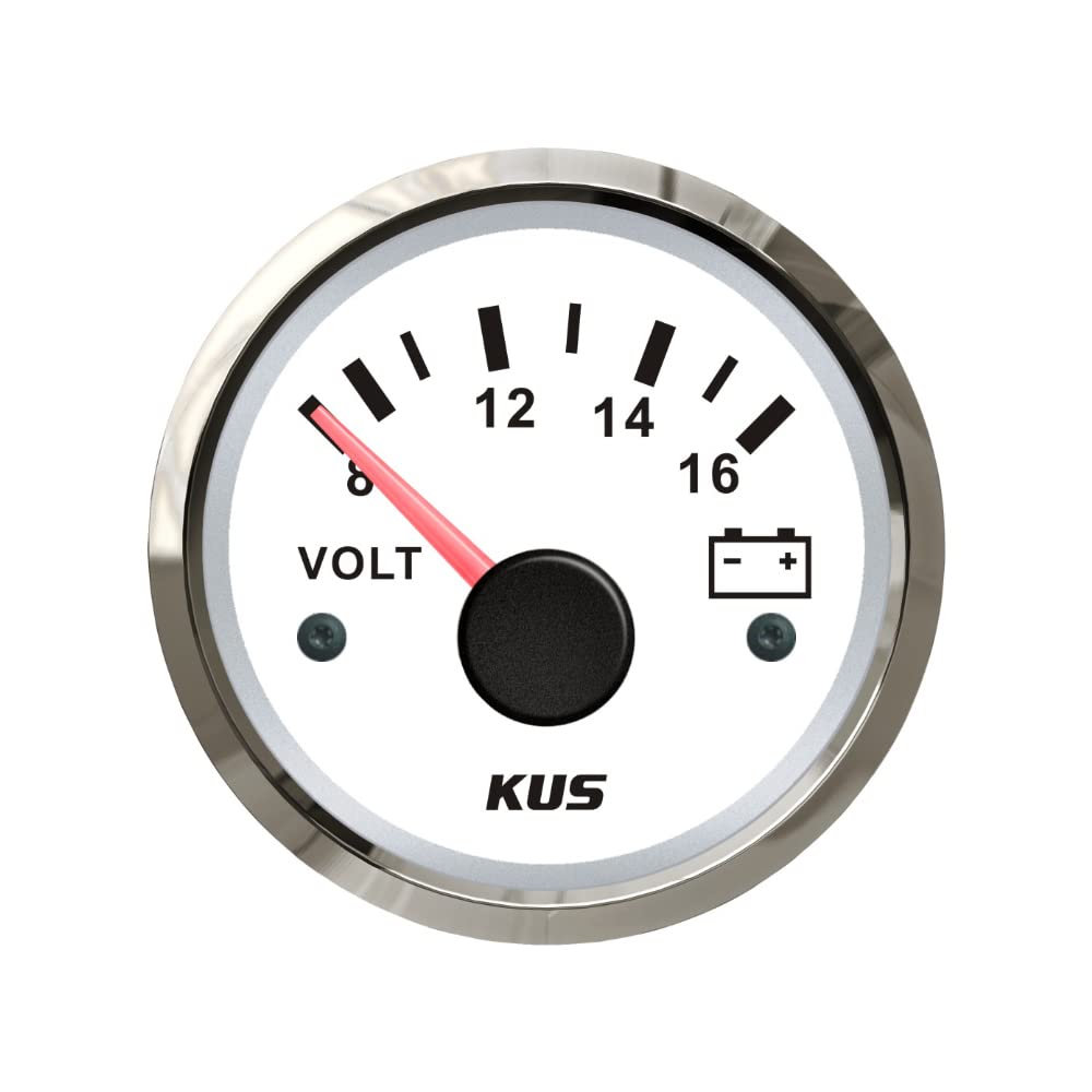 KUS Voltmeter Voltage Gauge Meter 8-16V 52MM(2") With Backlight