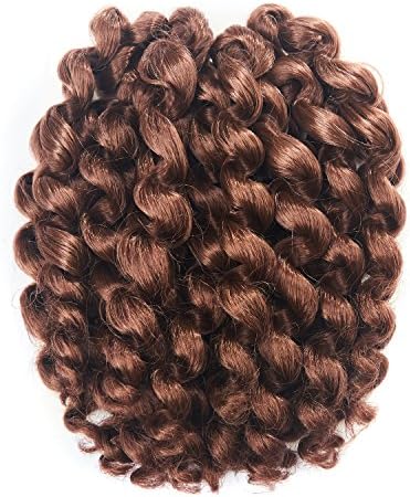 3 Packs 2X Ringlet Wand Curl Jamaican Bounce 8 inch Synthetic Crochet Hair Extensions Havana Mambo Twist Braiding Hair 20 Roots (#30)