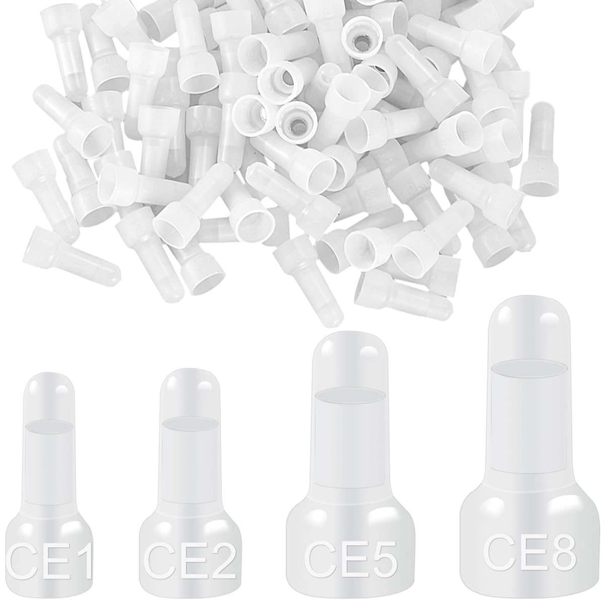 Xiatiaosann Closed End Crimp Connector Wire Caps Terminal, 420 Pcs Electrical Wire Connectors 22-16/16-14/12-10/8-6 Gauge Splice Assortment Kit, Cable Connectors Nylon Insulation